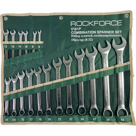Chiavi combinate set da 18 pezzi 8-32 mm CrV