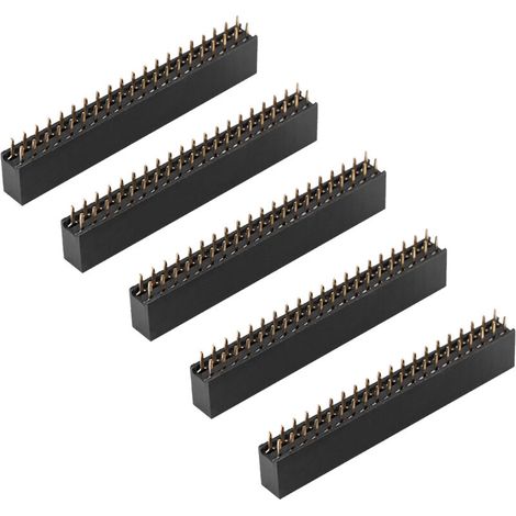 5 connecteurs femelles à double rangée de broches courtes, pas de 2,54 mm, 2 x 20 broches, pour Raspberry Pi (1/5)