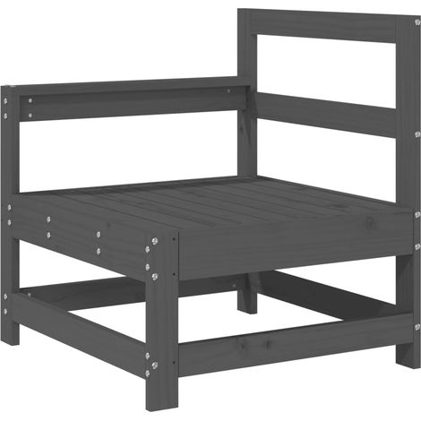 Maison Exclusive - Garten-Ecksofa Grau Massivholz Kiefer
