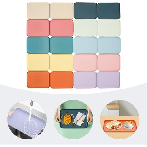 20 Stücke Serviertablett 10 Farben Frühstückstablett Tablett aus Kunststoff 31×22cm Servierplatten Rechteckig Fast Food-Tablett für Küche Fast Food Esszimmer Bar & Café (1/5)