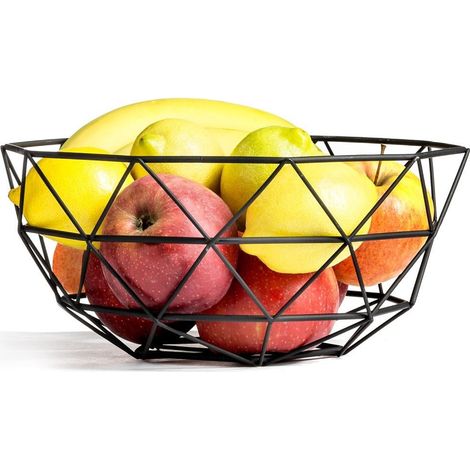 Corbeille a fruits loft noire pour fruits legumes et petits objets