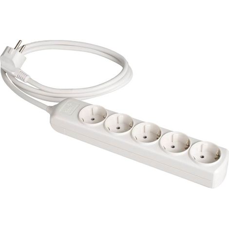 Prolongador 5 tomas bipolar 16A 250V blanco con obturador SOLERA 8015 (1/3)
