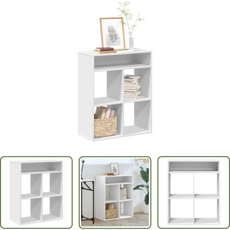 vidaXL Bois d'ingénierie - Bibliothèque blanc 66x31x80 cm bois d'ingénierie (1/5)