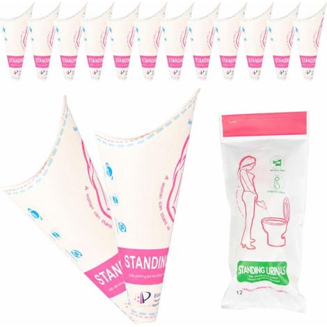 Irovami Lot de 12 urinoirs portables pour femmes, gobelets jetables pour uriner à l'extérieur. (1/5)