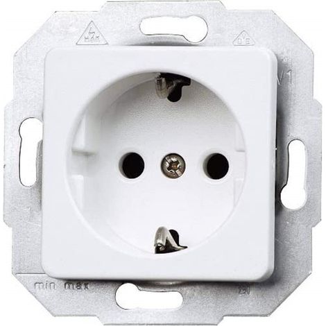 Kopp Europa a 1 via per uso domestico, 250 V (16 A), IP20, presa di sicurezza senza maggiore protezione da contatto, montaggio a incasso, facile montaggio a parete, bianco artico, 113613087 (1/3)