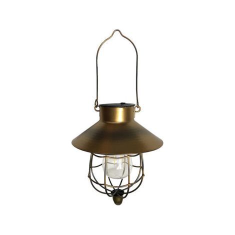Lanterne solaire d'extérieur vintage en métal, lampe de jardin solaire avec lumières LED chaudes pour jardin, cour, patio, décoration d'arbre, éclairage solaire, bronze (1/5)