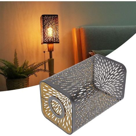 Abat-Jour en Métal, Abat-Jour en Fer Moderne Décoratif Creux en Métal Couvercle D'abat-Jour pour Chambre à Coucher E27 E26 Abat-jour (1/4)