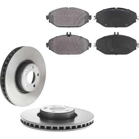 KIT FRENI ANTERIORI compatibile con MERCEDES-BENZ CLASSE E COUPE' (C238) - DISCHI + PASTIGLIE OEM: P 50 124 , P 50 120 / 25758 Z , 25759 Z /SOSTITUZIONE DIRETTA/BASSA POLVERE/SILENZIOSO