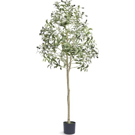Arbre Artificiel 155 cm Plante Artificielle PE Haut Olivier Faux Arbre Vert avec Pot 150x125 mm Décoration de Style Fausse Plante pour Maison Bureau Hôtel Centres Commerciaux Intérieur Extérieur (1/5)