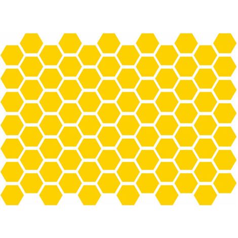 Lot de 1 Autocollant Réfléchissant, Noirs, pour Casque, Réflecteurs pour Vélo, Scooter, Poussette (Exagone),Jaune (1/5)