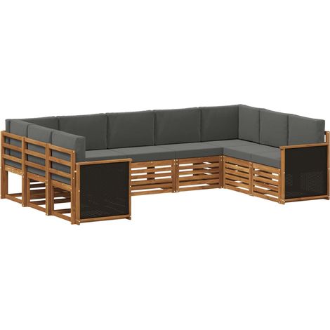 Conjunto de sofás de exterior 7 uds. Natural y Antracita vidaXL (1/5)