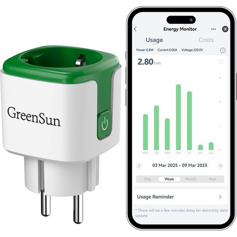 Prise Connectée - Prise Intelligente Programmable Commande Vocale Compatible avec et , Compteur d'Énergie Télécommande APP , 2,4GHz WiFi (1/5)