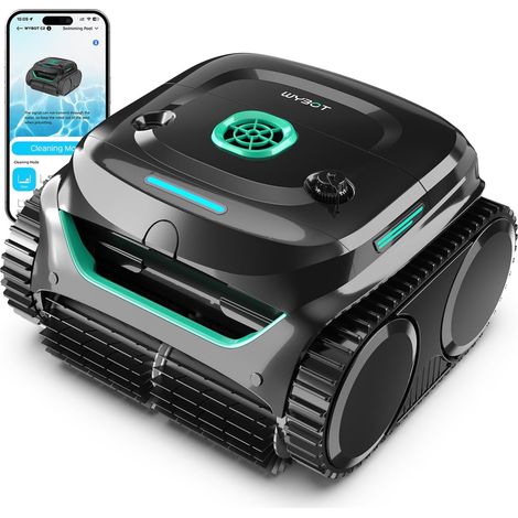Robot Piscine sans Fil, Double Filtration, 3 Moteurs, Aspiration Puissante, Nettoyage Fond et Parois (1/5)
