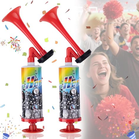 2 Pièces Corne de Brume en Plastique PP, Klaxon Pneumatique à Main pour Les Fans de Football Bruit Fort, Klaxon à Pression Atmosphérique pour les Fêtes Événements Sportifs et Graduations (1/5)