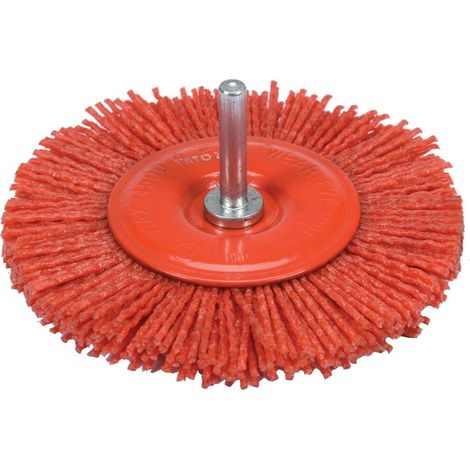 YATO, modelo YT-47792, Cepillo y rueda de alambre, ideal para limpieza de metales y óxido, diámetro 10 cm, alambre trenzado resistente, 1 pieza, uso profesional en taller