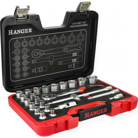 Coffret de douilles 1/2'' 25 pièces - HANGER - 251003 (1/3)