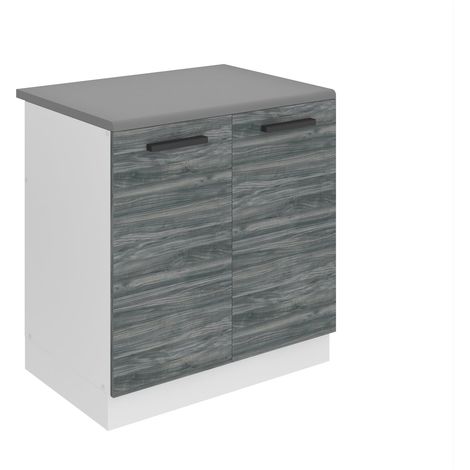BELINI Meuble Cuisine Bas avec Plan de Travail SDZ I Meubles de Cuisine - Taille: 51,6 x 80 x 85 cm I Meuble sous Evier - 2 Portes I Couleur : chêne Glamour