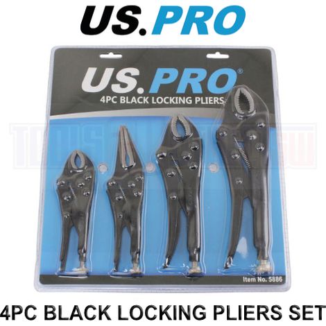 US PRO Locking Pliers 4PC Long Nose Set Vice Adjustable Lock Mole Grips 5886 (1/3)