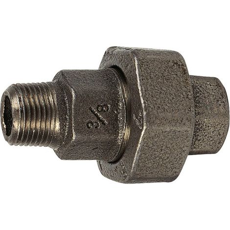 Raccord union fonte noire droit à visser - MF 3/8' - N° 341