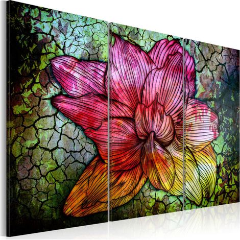 Tableau "Fleur Abstraite en Couleur Arc en Ciel" 40 x 60 cm (1/2)