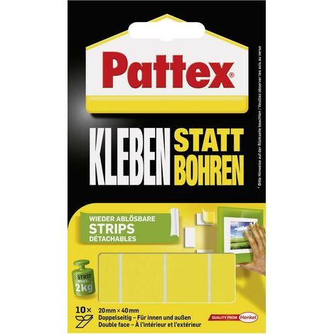 Bandes adhésives double-face Pattex PXMS1 (L x l) 40 mm x 20 mm 10 pc(s) C92588 (1/5)