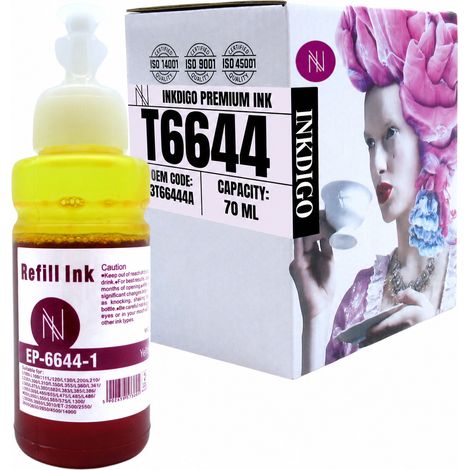 Inkdigo T6644 Tinte kompatibel mit Epson EcoTank ET2550 ITSL3050 L100 L100 TÜV-zertifiziert (1/5)