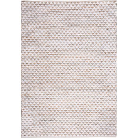 Teppich TUNCELI Beige 140 x 200 cm Baumwolle