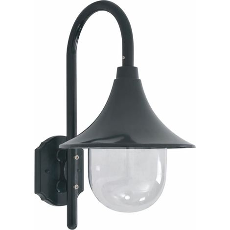 Lámpara de pared de jardín aluminio verde oscuro E27 42 cm vidaXL (1/2)