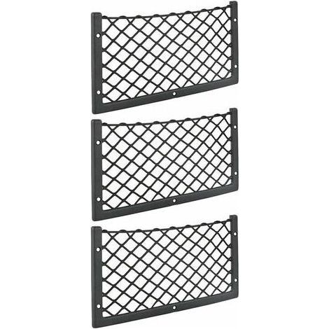Set of 3 car storage nets - 36 x 18 cm - High elasticity, storage net for luggage, magazines - T4 T5 T6 - For van, caravan, motorhome, truck (1/5)
