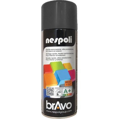 Nespoli – Peinture aérosol professionnelle gris anthracite 400 ml – Séchage rapide – Haute performance pour métal – RAL 7016