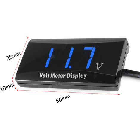 Voltmètre numérique, jauge de tension, panneau d'affichage LED 12V, pour voiture et moto (1/5)