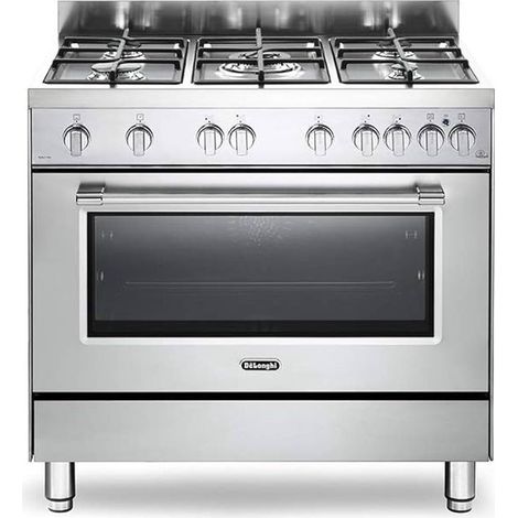 De'Longhi FGVX 96 SG Cucina a Gas Forno a Gas Ventilato 5 Fuochi 115 L Classe A (90x60 cm) colore Nero