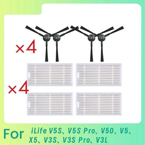 Filtre à brosse latérale pour aspirateurs iLife V5S/V5S Pro/V50/V5/X5/V3S/V3S Pro/V3L (1/5)