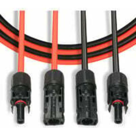 Ligne d'extension solaire photovoltaïque Cable d'extension de panneau solaire avec connecteur MC4 Paire rouge + noir, 14AWG 3 metres / 10 pieds (1/5)