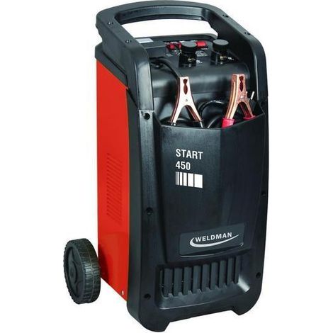 Cargador de Batería Weldman Prostownik Start 450A con Arranque, alta potencia, ideal para vehículos, fácil de usar, eficiente, diseño robusto, perfecto para uso profesional