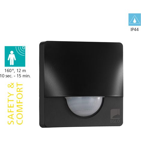 EGLO Detect me 3 Rilevatore di movimento, sensore di movimento in plastica, colore: Nero, IP44 (1/5)