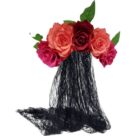 Headband Fleur - Couronne De Fleurs Pour Jour Des Morts - Accessoire Halloween Et Fête Mexicaine - 1 Pièce (1/5)