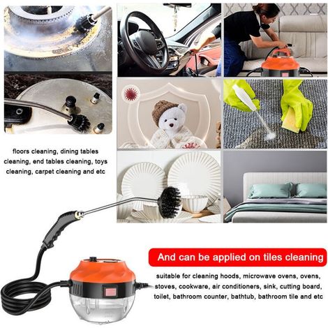 Nettoyeur vapeur haute température 105 °C pour usage domestique, machine de nettoyage multifonctionnelle pour climatiseur, voiture, cuisine, carrelage et sols. (1/5)