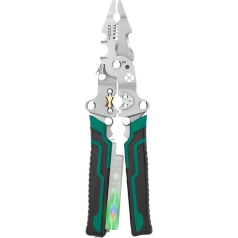 8-in-1 Cable Stripper with Voltage Detector - Cable Scissors - Hand Tool AC/DC Detector for Automotive, School, Lighting Installation, Wiring, and Equipment (1/5)