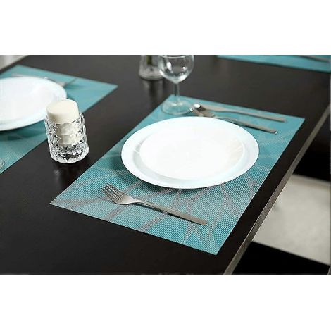 Sets de table, lot de 2 - vinyle tissé, résistant à la chaleur, antidérapant, lavable, facile à nettoyer, pour la maison (1/4)