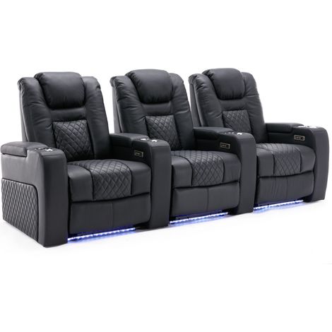 BROADWAY CINEMA SOFA 3 SEATER BLACK (1/5)