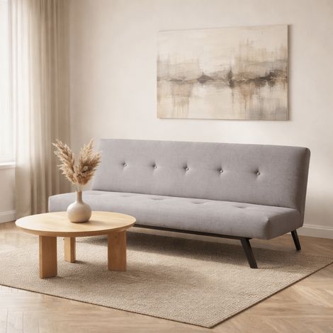 Schlafsofa Grauer Stoff-3-Sitzer – 180 cm – ohne Armlehnen – Zoly