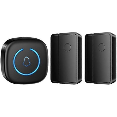 Sonnette magnétique sans fil M8 pour porte commerciale, avec 2 émetteurs et 1 récepteur, pour accueillir les visiteurs. (1/5)