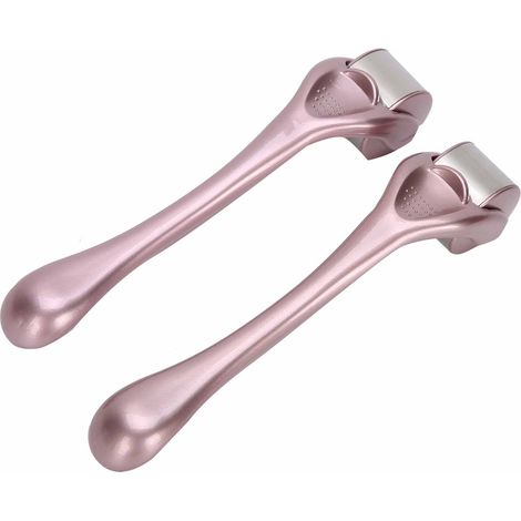 Lot de 2 rouleaux de massage visage froid anti-gonflement, roller corporel rose poudré, soulagement des poches et douleurs, soin de beauté cutané. (1/5)