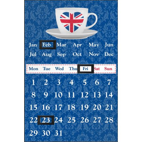 Premier Housewares Union Jack Magnetic Calendar