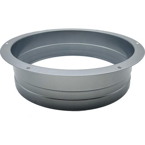 Bride de raccordement pour conduit de 8 pouces — Bride droite métallique, adaptée aux systèmes de ventilation d'évacuation et de chauffage (200 mm, Argent)