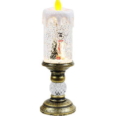 Bougie Décorative Animée Neige Homme En Neige Tourbillon Paillettes Clignotantes Rotatives Fonctionnant Sur Piles Pour La Maison Et Noël (1/2)