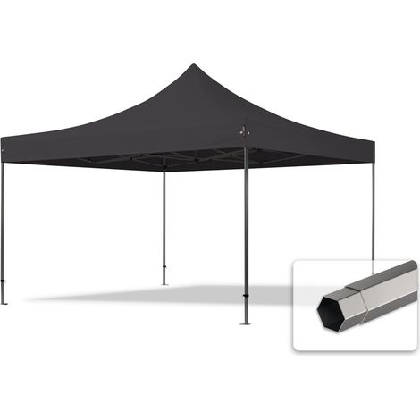 4x4 m Tonnelle pliante - Acier, anti-feu, noir