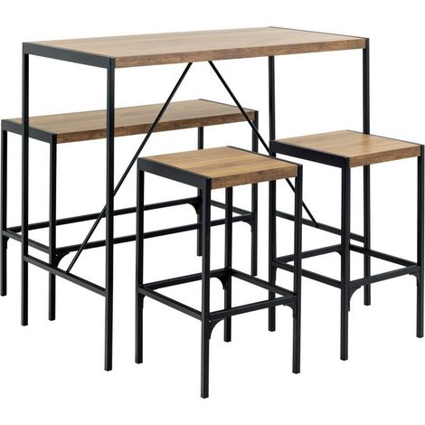 Conjunto de mesas y sillas para comedor Norsica 846 , 105x60x120cm, Diámetro: 0, Número de asientos: 3, Estilo: Industrial
