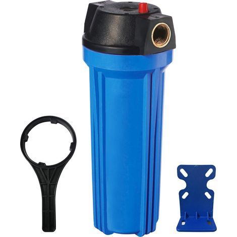 Standard Blue 2.5x10 Inch Enclosure, 3/4 Inch Ports, Key and Bracket, Home Filtration (1/5)
